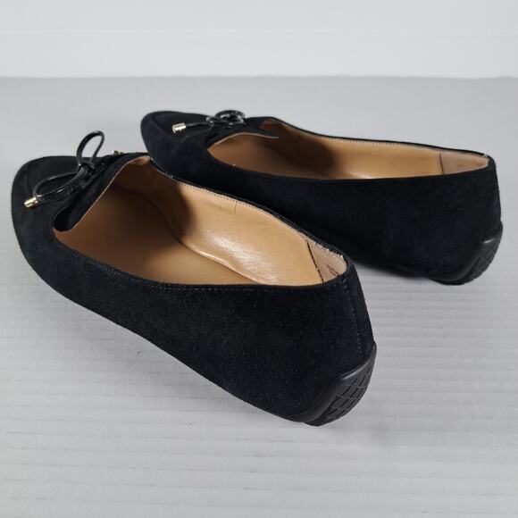 Talbots Francesca Driving Flats Womens 7.5 Black Suede Leather Pointed Toe Shoes - Picture 9 of 14
